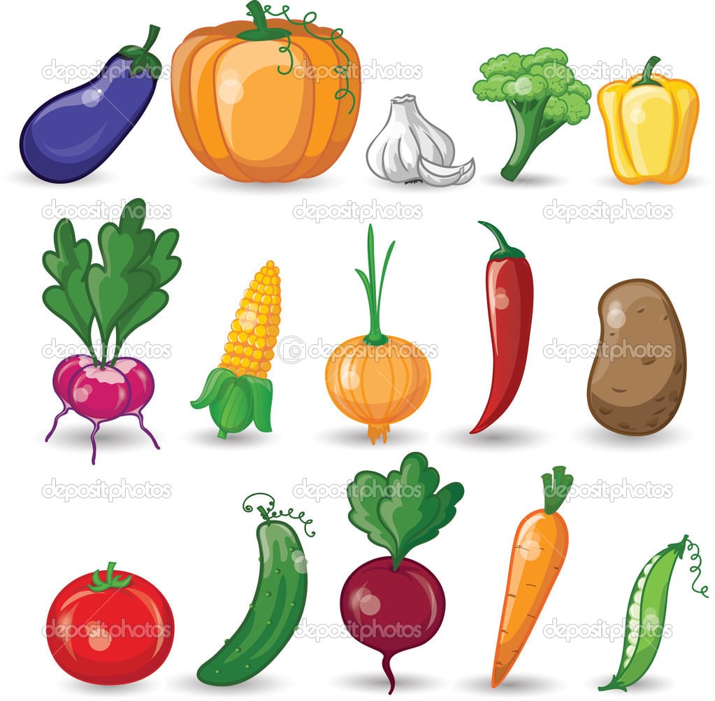 Frutas E Legumes Dos Desenhos Animados â Vetor De Stock
